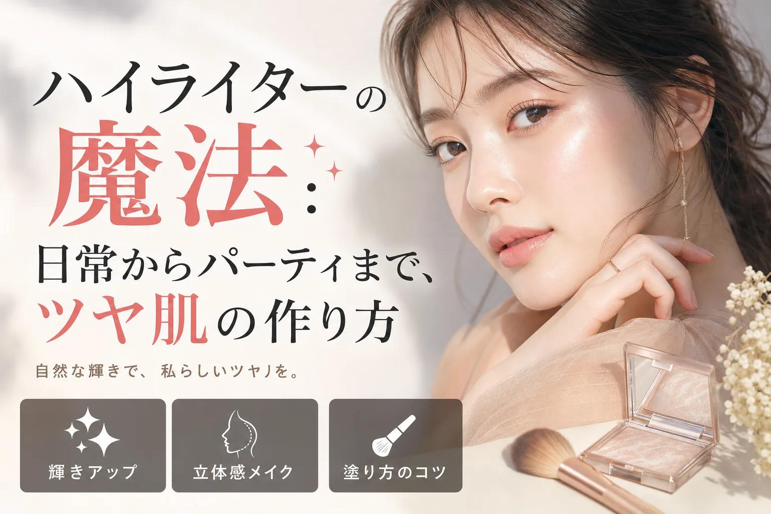 ハイライターの魔法：日常からパーティまで、ツヤ肌の作り方