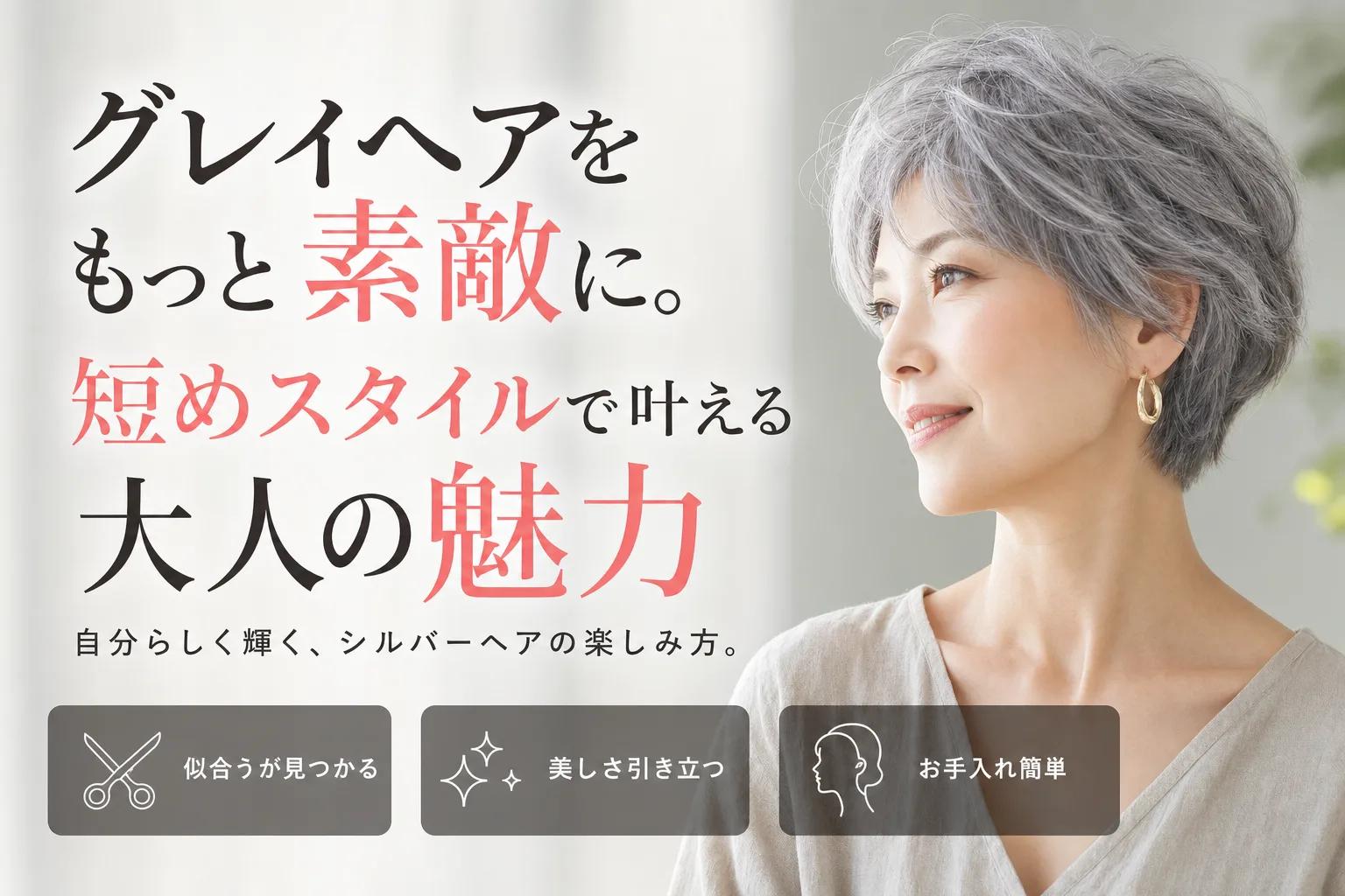 グレイヘアをもっと素敵に。短めスタイルで叶える大人の魅力